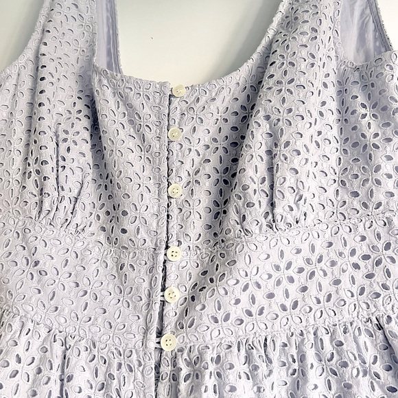J. Crew Button-front eyelet dress in Peri Shadow Size 6 - Picture 6 of 14